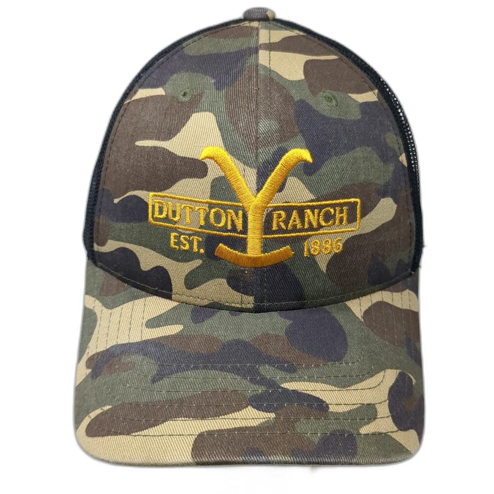 Paramount Trucker Hat Green One Size Camo Dutton Ranch Yellowstone Mesh Snapback